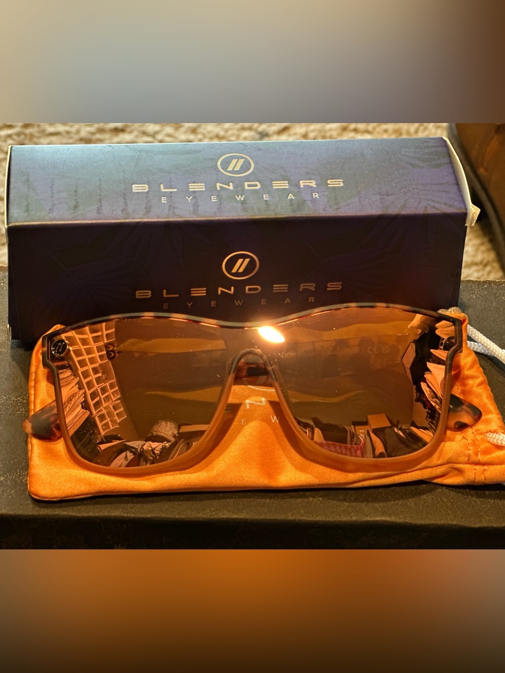 Blenders Eyewear Women's Orange Shield Sunglasses